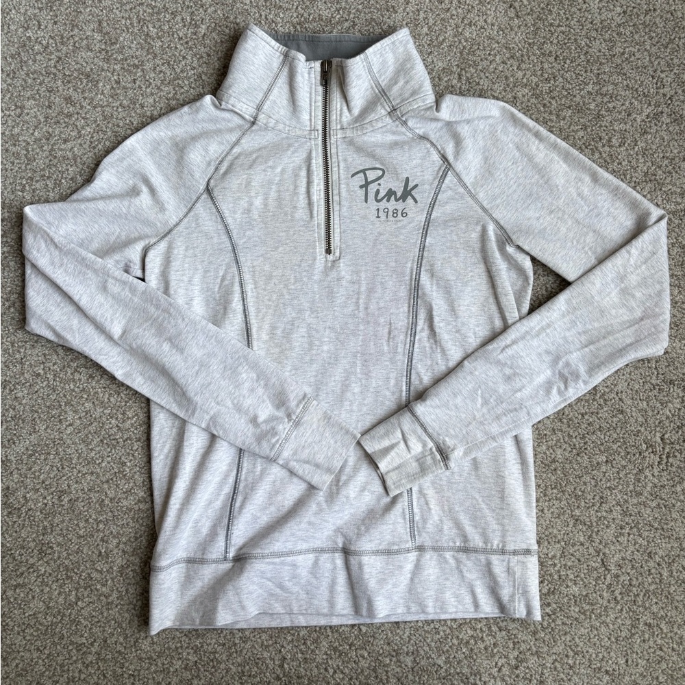 Victoria's Secret PINK Gray Quarter-Zip Top